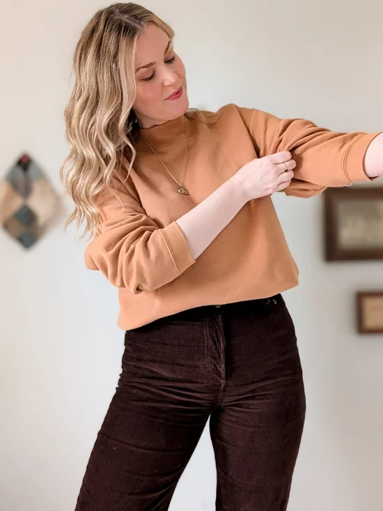 Vintage Relaxed Fit Mock Neck 90s vintage Sweatshirt - Picture 7 of 13